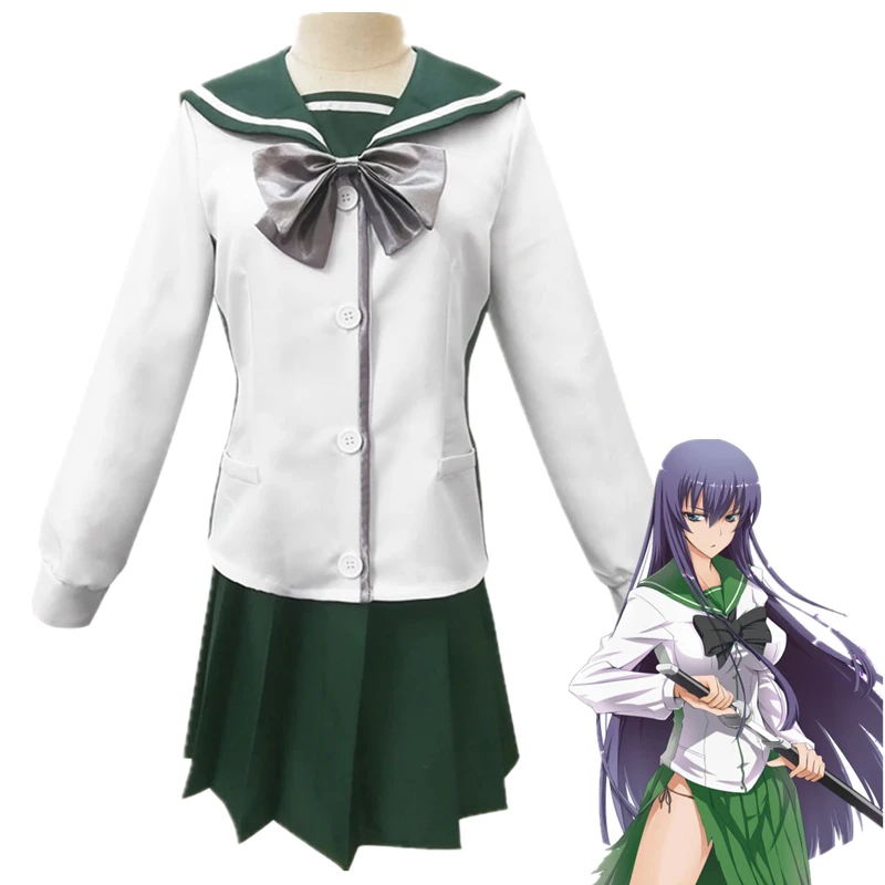 

Anime HighshoolI Of The Dead Cosplay Costumes Busujima Saeko Halloween Party Women Cartoon Sailor JK Uniform Suit