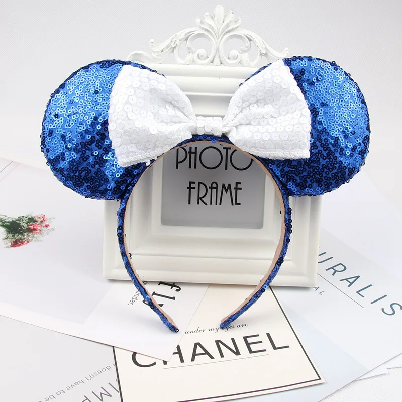 Повязка на голову с Микки Маусом Высококачественная повязка блестками и бантом