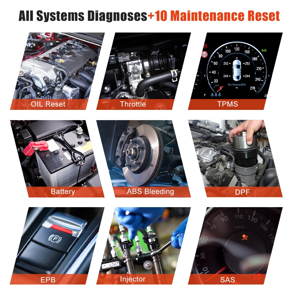 ANCEL X7 All System Diagnostic Scanner DPF EPB ABS Oil Reset OBD 2 Auto Scan Multi Languages Free Update OBD2 Engine Analyzer auto inspection equipment