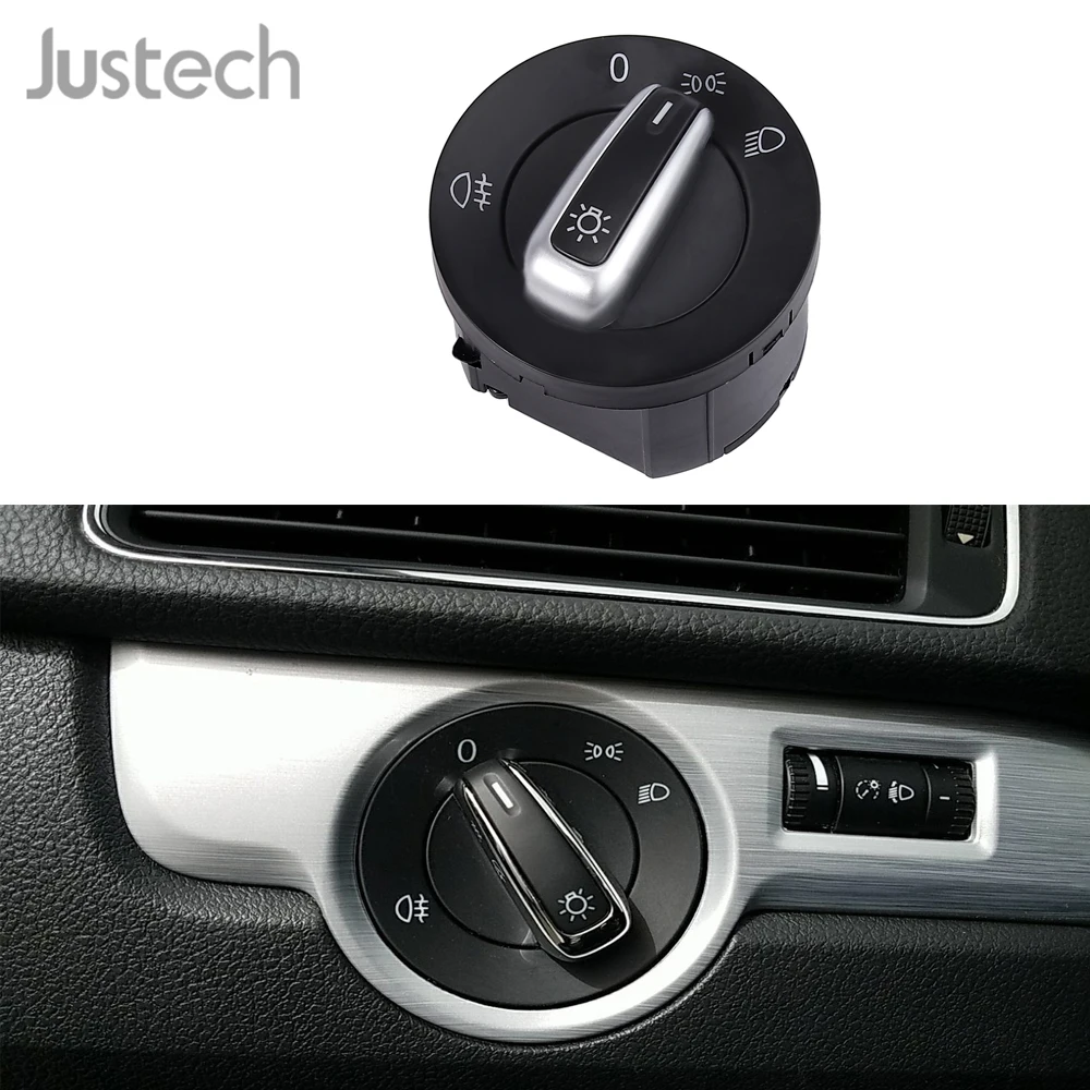 Justech 5 головной светильник переключатель для Caddy Golf Jetta Passat Tiguan Touran T5 Sharan Seat Alhambra