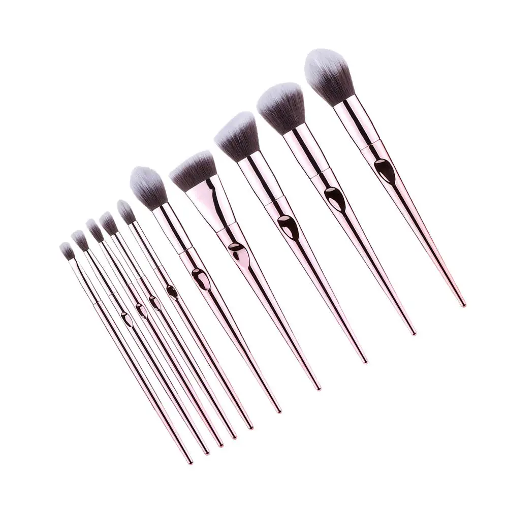 10 шт./компл. набор кистей для макияжа из розового золота профессиональная основа