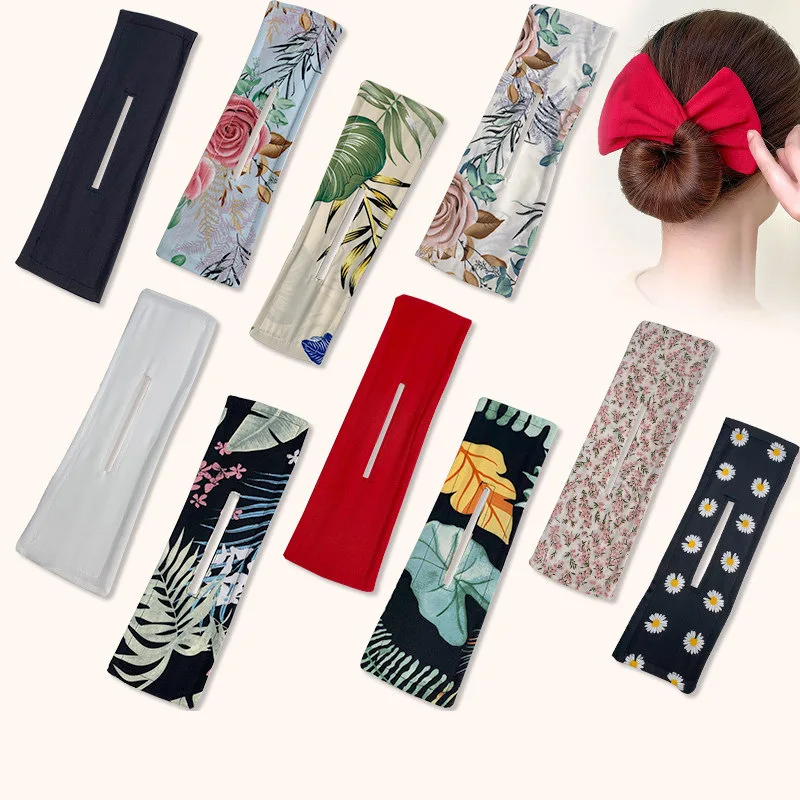 

2021 Deft Bun Portable French Hair Band Printing Iron Wire Bow Hair Curler Lazy Hair Curler Creative Hair Braiding Accessories
