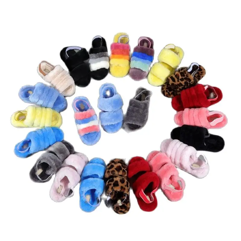 

Новинка 2021, модные женские зимние аксессуары, короткие плюшевые шлепанцы на толстой подошве для женщин, эластичные шерстяные меховые Тапоч...