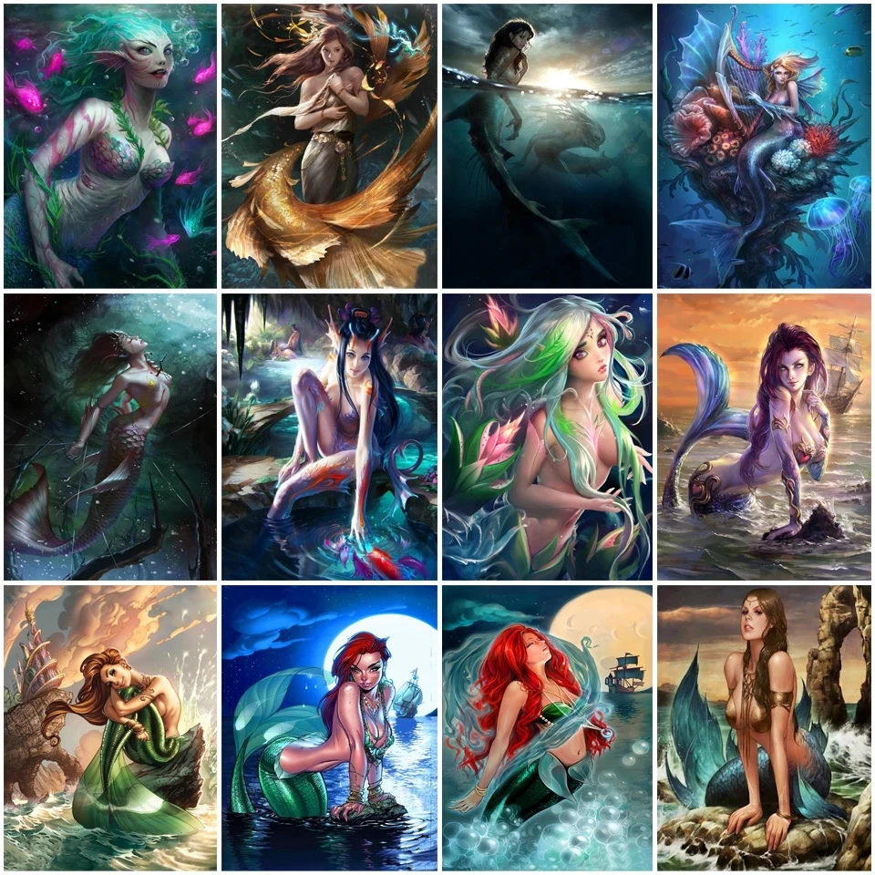 

5D Mermaid Series Diamond Painting Embroidery Diamond Cross Stitch Mosaic Rhinestone Home Decor