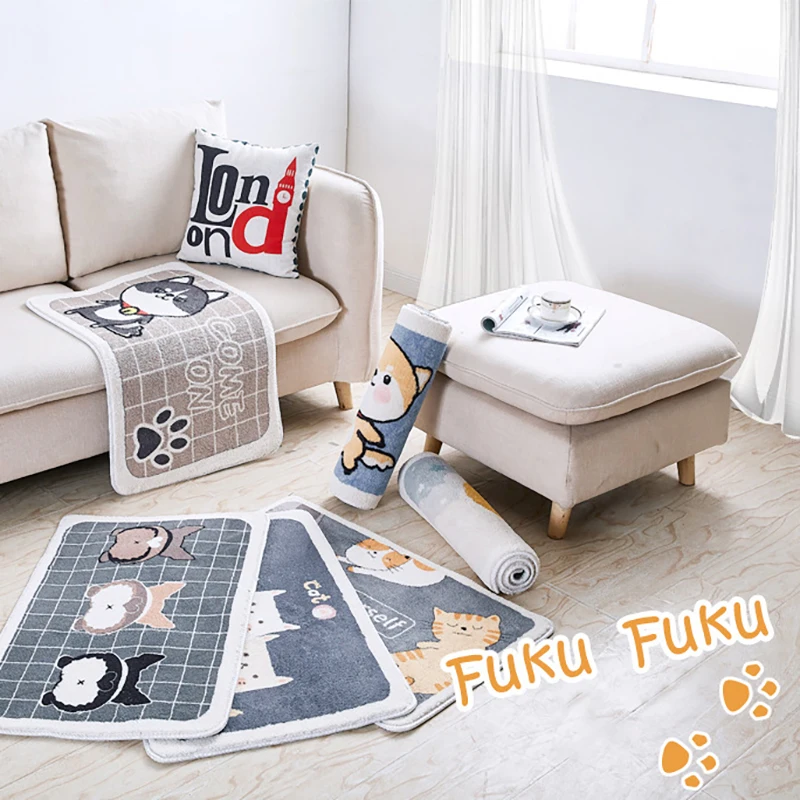 

Cartoon Entrance Doormats Animal Absorbent Plush Floor Mats Bathroom Non-Slip Mat Toilet Floor Carpets Printed Rugs For Home