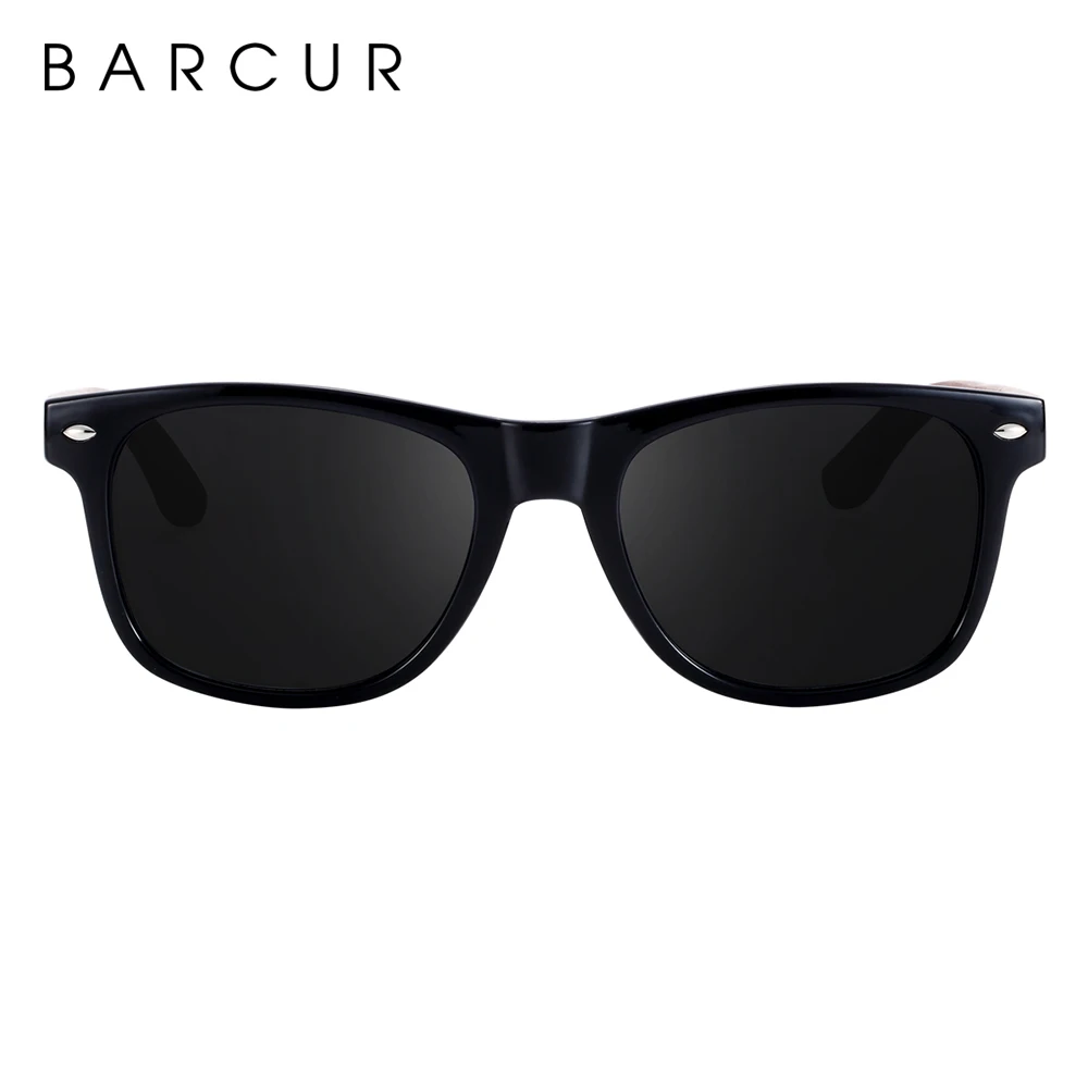 Солнцезащитные очки мужские и женские BARCUR деревянные поляризационные в оправе