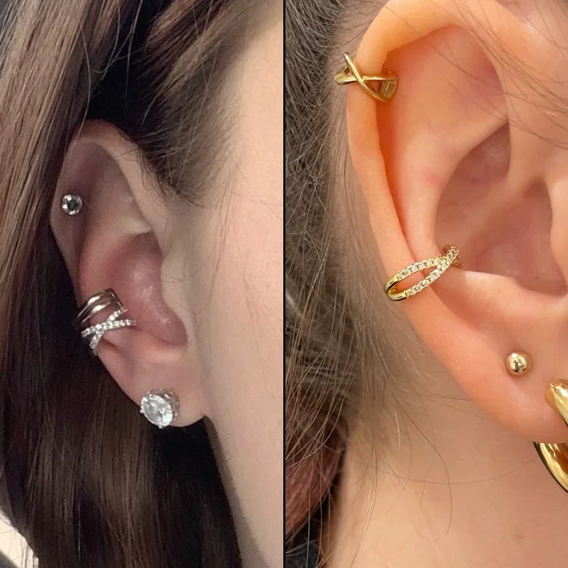 ZYZQ 1PC Punk Gold Metal Ear Cuff Ear Clip for Women No Pierced C Shape Geometric Small Earcuff Ear Wrap Earcuff Clips Jewelry images - 6