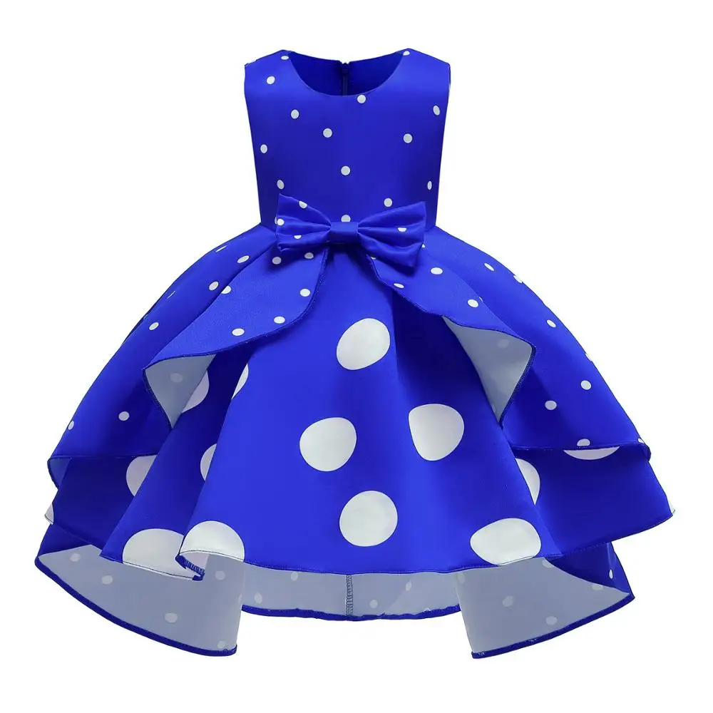 Girls Dress Polka Dot Elegant Princess Kids Dresses For Costume Birthday Party Evening Ball Gown Children Clothing | Детская одежда и