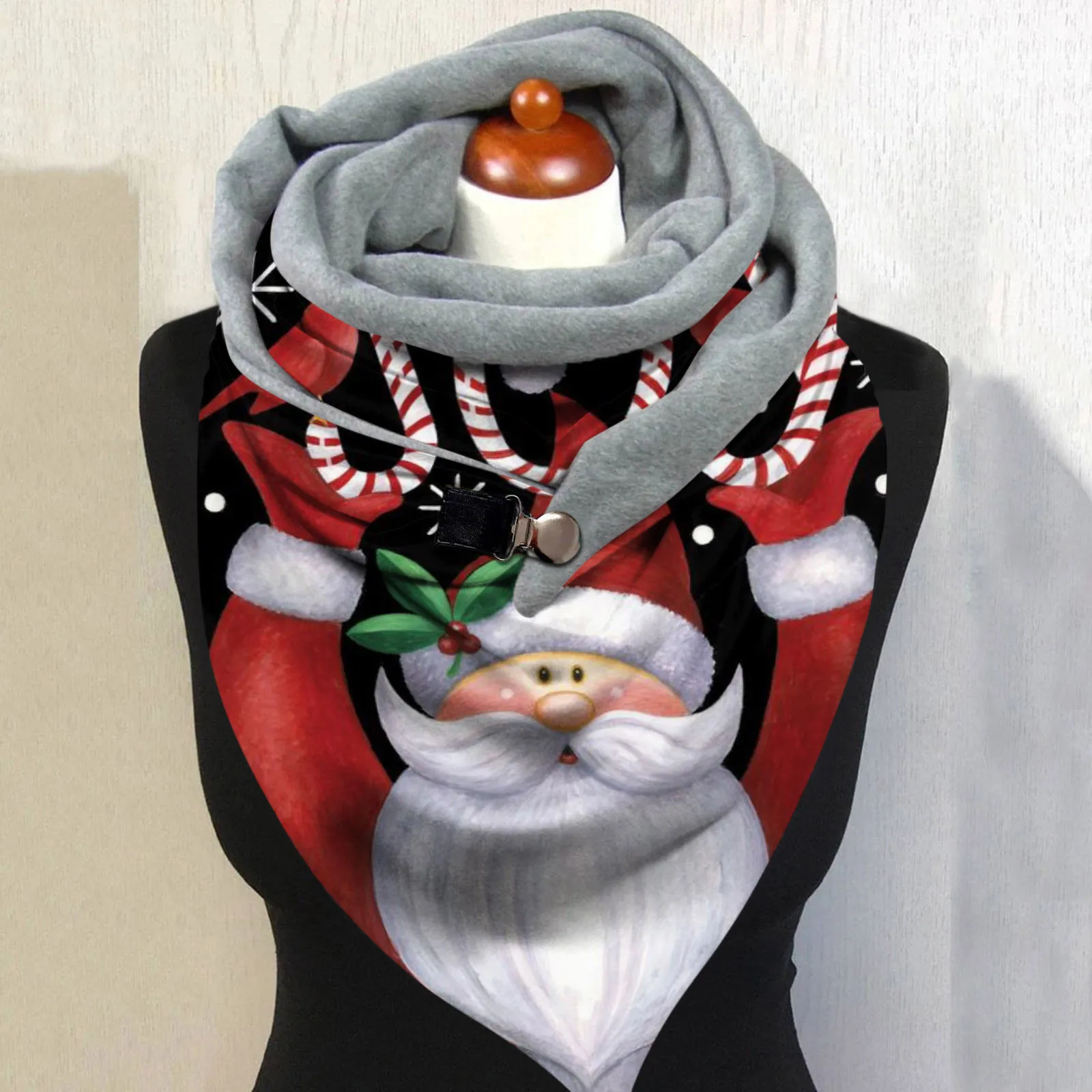 2021 Счастливого Рождества Женский Шарф зимние шарфы модные олени пуговицы с