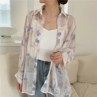 womens new loose casual long sleeved sun protection top western style womens top thin coat
