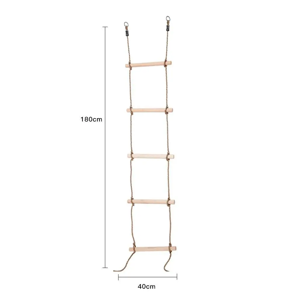 

Kids Funny Toys Wooden Rungs Rope Ladder Children Climbing Toy Sport Rope Swing Safe Fitness Toys Equipment Outdoor Garden