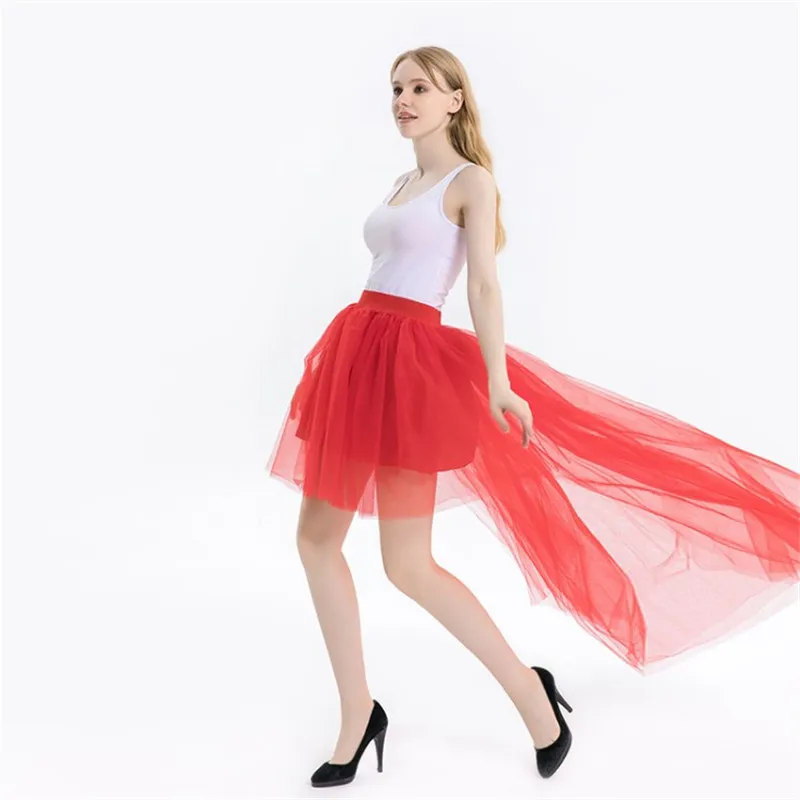 Асимметричная 3 цвета трех слоев фатина Лэ сетки сорочка посадка комфорт летняя