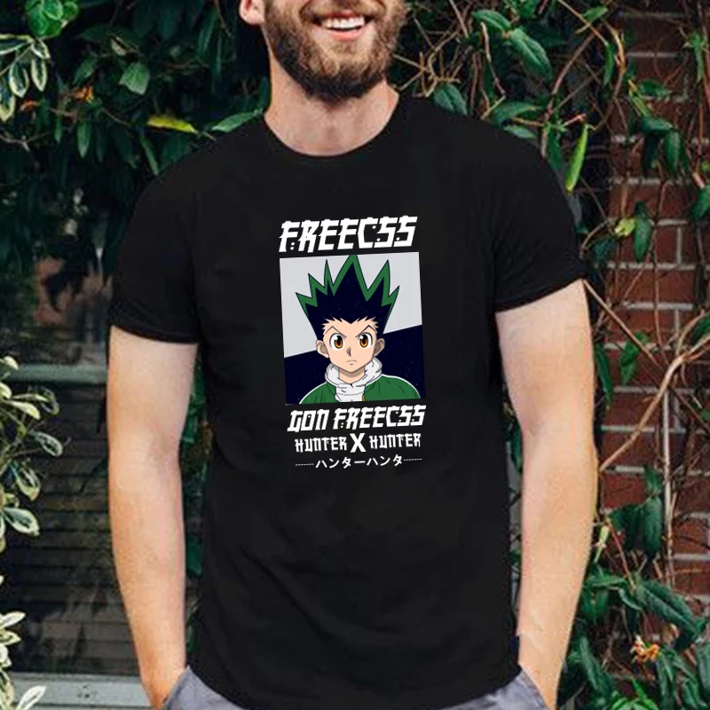 

2021 Summer Hot Sale Manga Hunter X Hunter Men Tshirt Anime Gon Freecss Short-sleev Tee Unique Cartoon O-neck Harajuku Tops Male