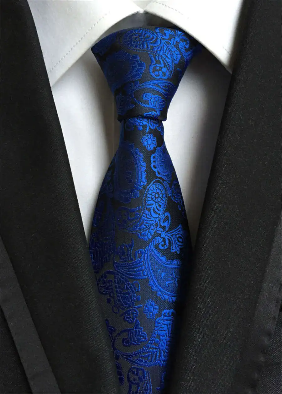 

8cm Men's Ties Royal Blue Luxury Paisley Necktie
