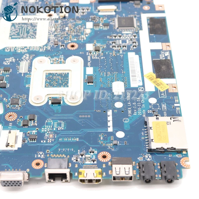 Материнская плата NOKOTION для ноутбука Acer 5253 5250 системная MBNCV02002 PEWE6 DDR3 с встроенным