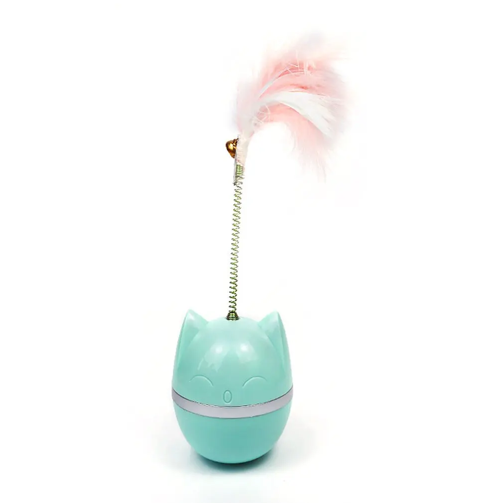 

Tumbler Feather Toys for Cats Kitten Interactive Balance Cat Chasing Toy Pattern Wavering Cat Pet Products Smart Interactive Toy