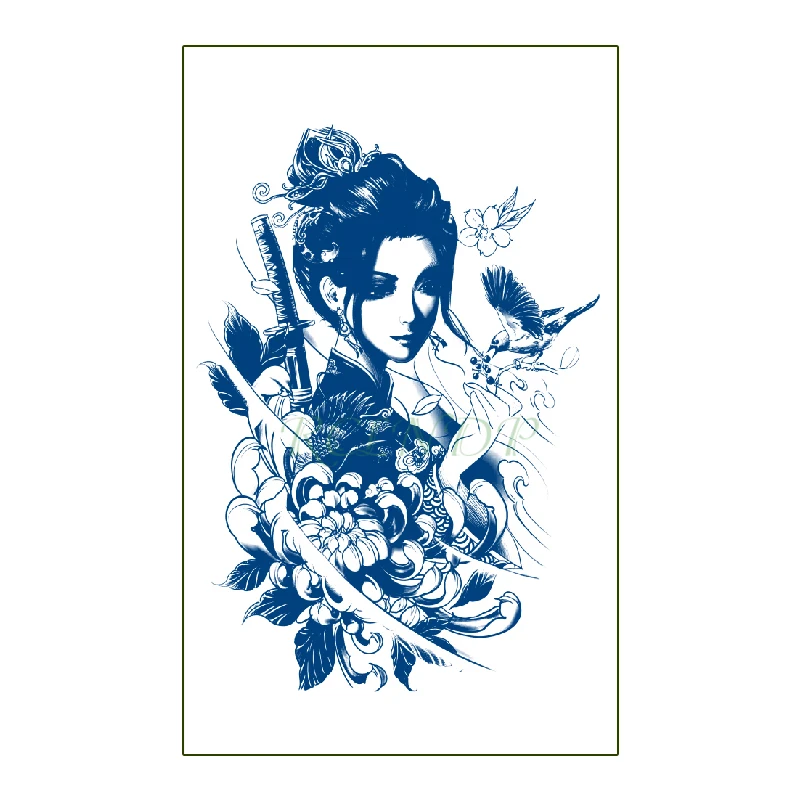 

Waterproof Temporary Juice Tattoo Sticker Bird Flower Girl Lasting Tattoos Flash Tatoo Fake Tatto Body Art for Men Women