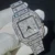 Прямоугольные мужские часы на танкетке в стиле хип-хоп MISSFOX, роскошные полностью сверкающие часы, Платиновый бриллиант, Япония, Movt, Классическая копия мужских часов - изображение