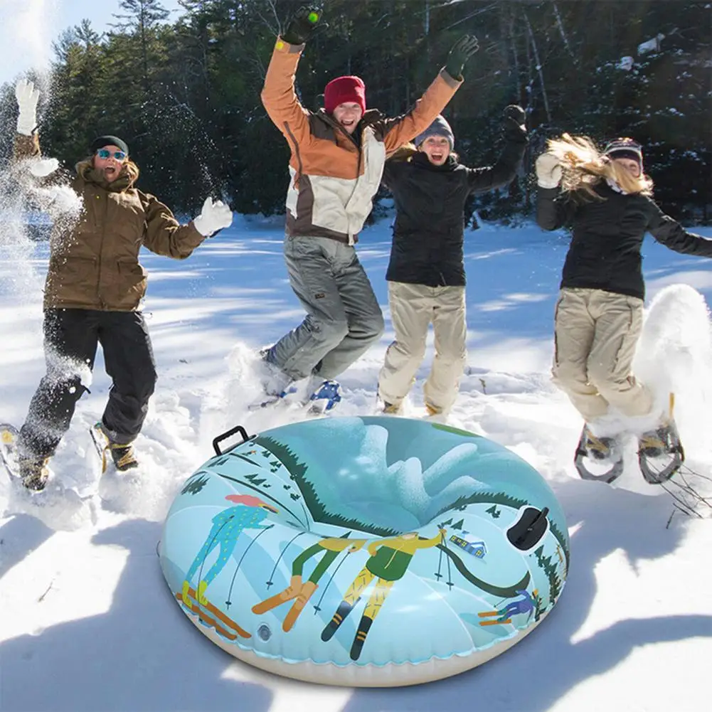 Reusable Environmentally Friendly Snowfield Pattern Inflatable Snow Sled for Winter | Спорт и развлечения