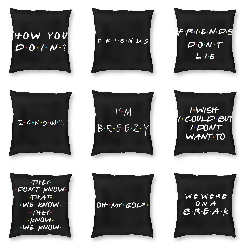 

Nordic Soft Friends Tv Show Quote Throw Pillow Cover Decoration How You Doin Cushion Cover Pillow Case for Living Room Decor