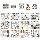 12 шт. Смешанные черные цветочные наклейки для ногтей Стикеры для ногтей в стиле ретро слайдер акварельные чернила балетные танцевальные женские советы