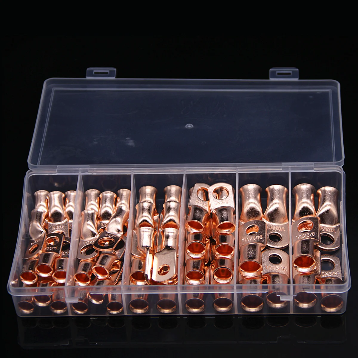 

50PCS Copper Lugs Ring Terminals Battery Soldered /Crimp Terminals Bare Cable Electrical Wire Connectors