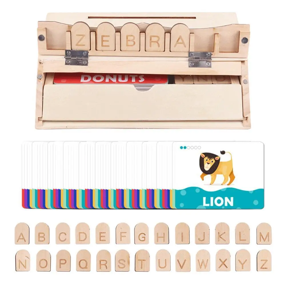 

Деревянная коробка Монтессори с буквами для обучения