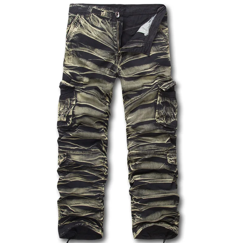 Осенние мужские брюки Карго повседневные Hombre Хлопок Военный стиль на открытом