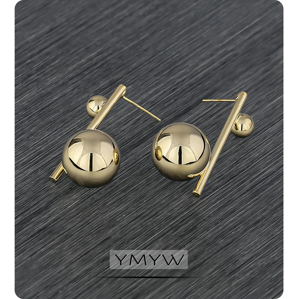 Изысканные уникальные дизайн импортированные серьги-гвоздики из латуни с покрытием золотом 14 карат для женщин Бижутерия из серебра 925.