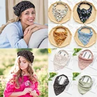 Летний женский шарф для волос для девочек, повязка на голову, тюрбан с цветочным принтом, бандана, головной платок, масляный дымонепроницаемый защитный головной платок