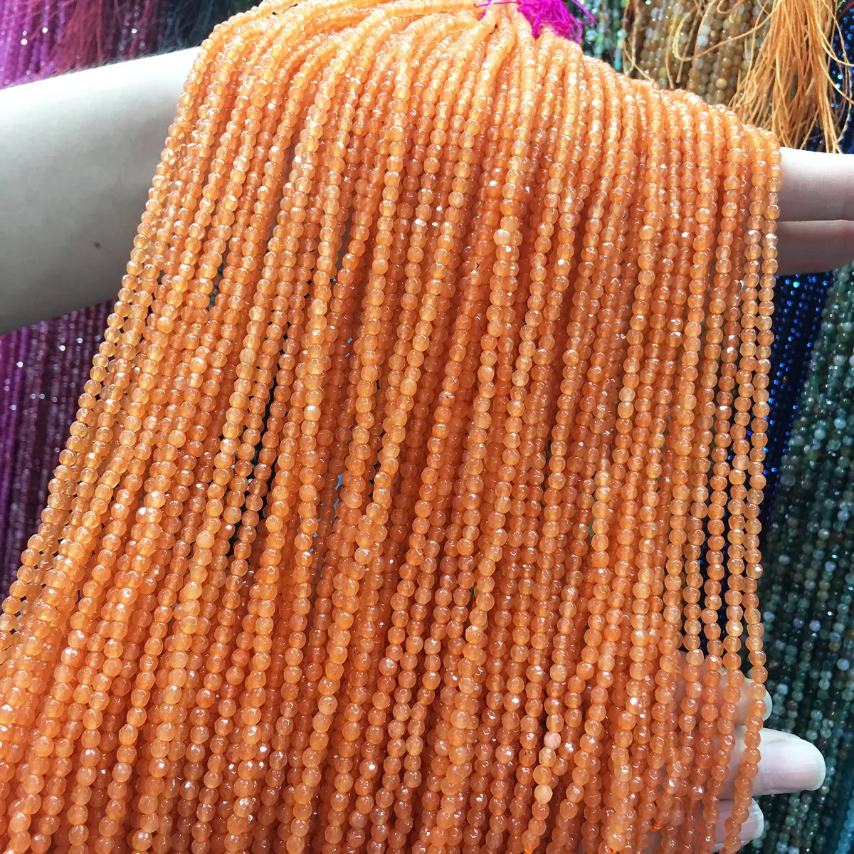 Граненые маленькие бусины из натурального камня желтые кристаллы свободные