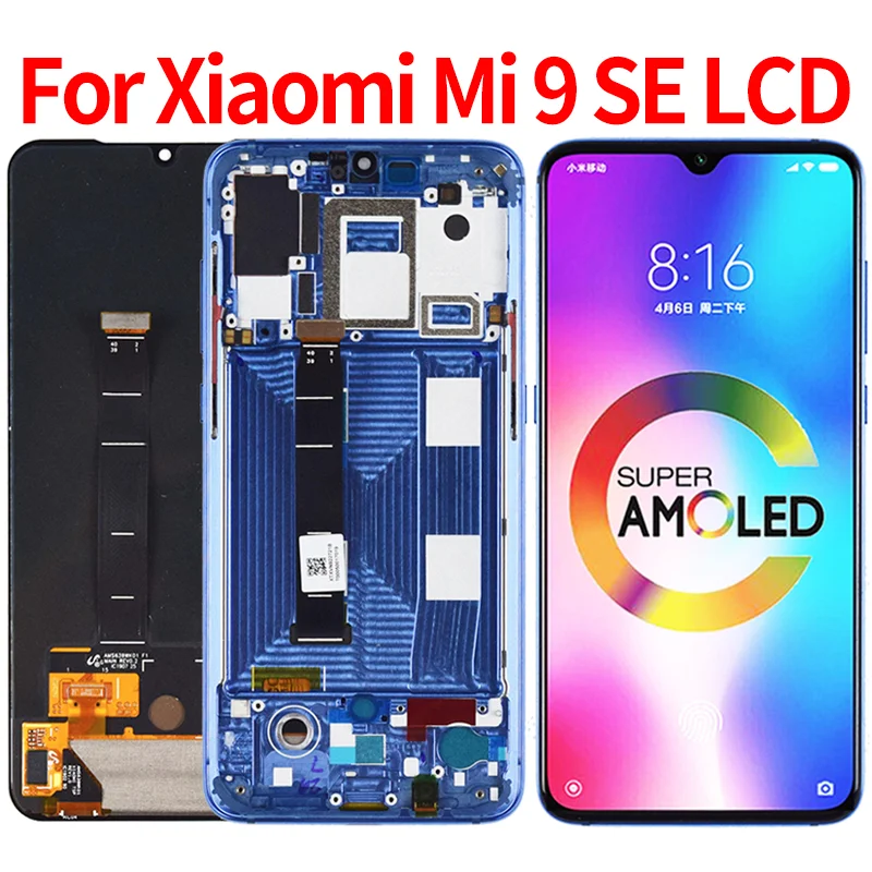 

Оригинальный Amoled ЖК-экран для Xiaomi Mi 9 SE, Замена ЖК-экрана со сканером отпечатка пальца, 10-дюймовый сенсорный дисплей Mi9 SE Mi 9SE M1903F2G, ЖК-дисплей