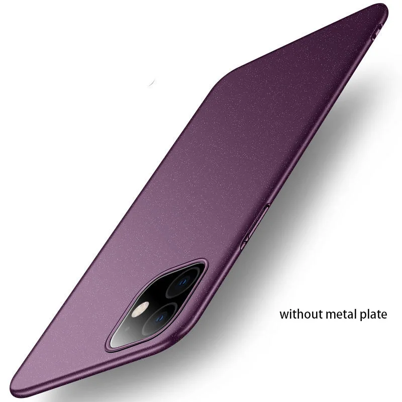 normal purple Для iPhone 11 Pro чехол матовый, в стиле AI Xuan iPhone 11 металлический пластиковый магнитный автомобильный держатель Крышка для iPhone 11 Pro Max - Цвет: normal purple