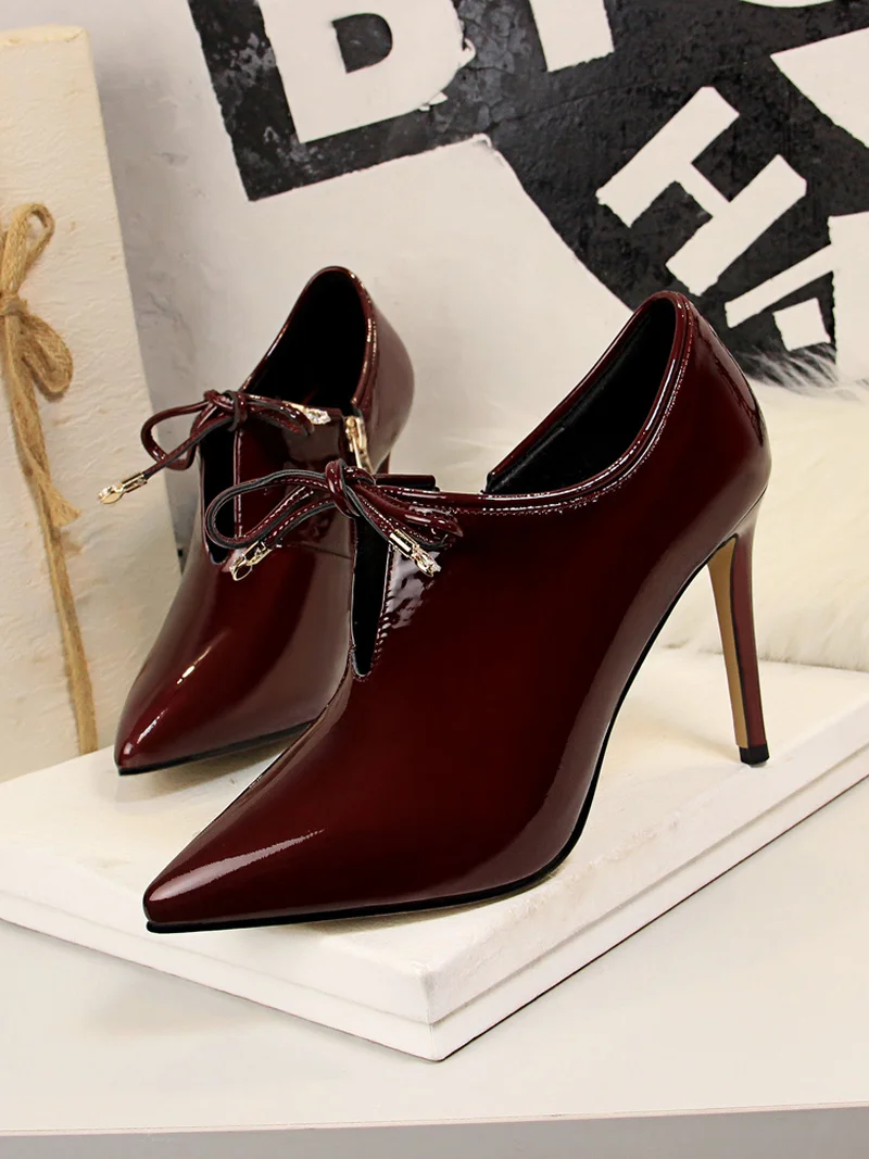 Женские туфли лодочки в стиле ретро на высоком каблуке западном женские