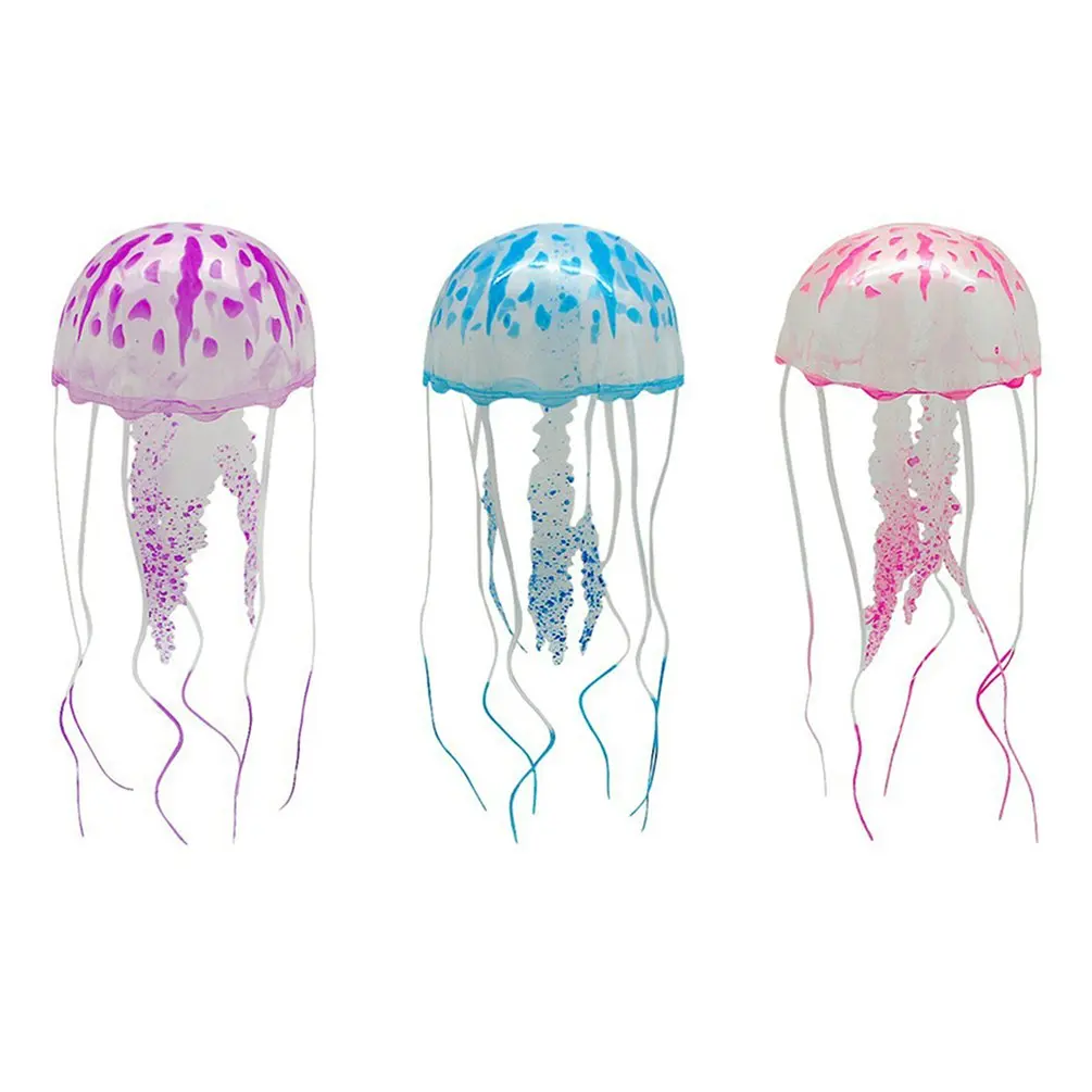 Разноцветная светящаяся искусственная Медуза украшение для аквариума