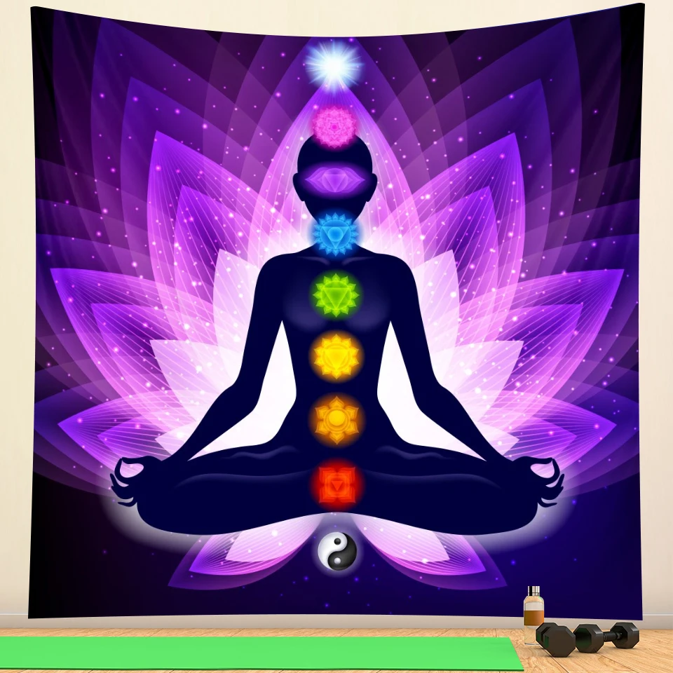 Индийский Будда чакра дома Искусство декоративный гобелен хиппи yoga коврик в
