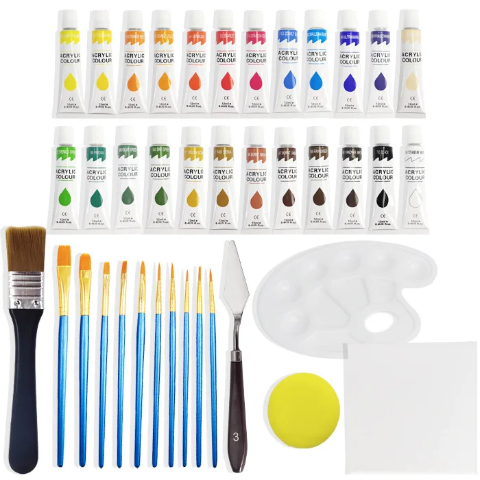 

12ML Sets Acrylic Paint Set Hand-painted Wall Painted DIY Graffiti Pigment Set for Students or Office Supply
