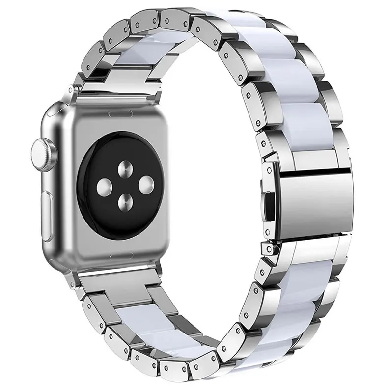 Аксессуары для часов Ремешок для apple watch 5/4/3/2/1 apple watch, ремешок 42 мм, 38 мм, Версия 44 мм 40 мм наручных часов iwatch, керамика, браслет из нержавеющей стали