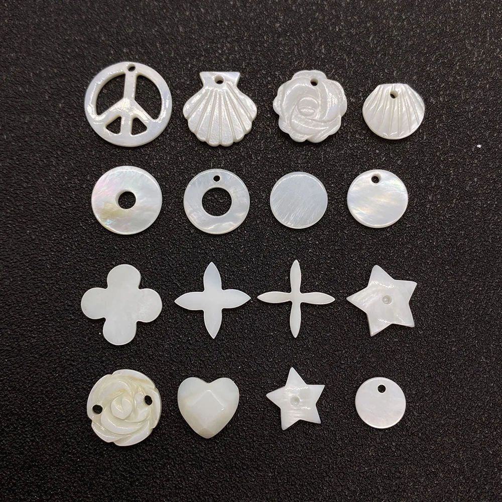 

20PCS Freshwater Shell Beads Spot Wholesale White Shell Pendant for DIY Handmade Fashion Necklace Earrings Jewelry Accessories