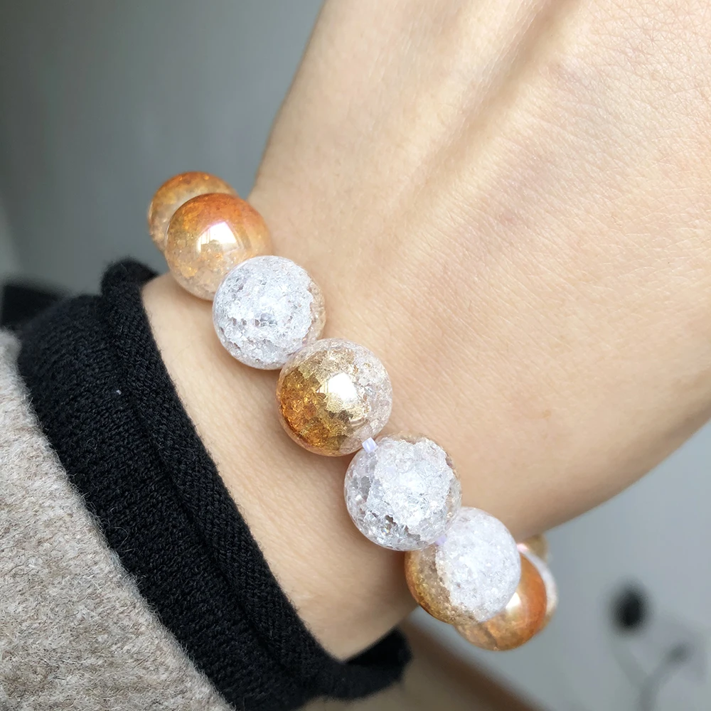 Бусина-Разделитель с треснувшим кристаллом для браслета 15 дюймов 6 8 10 12 мм |