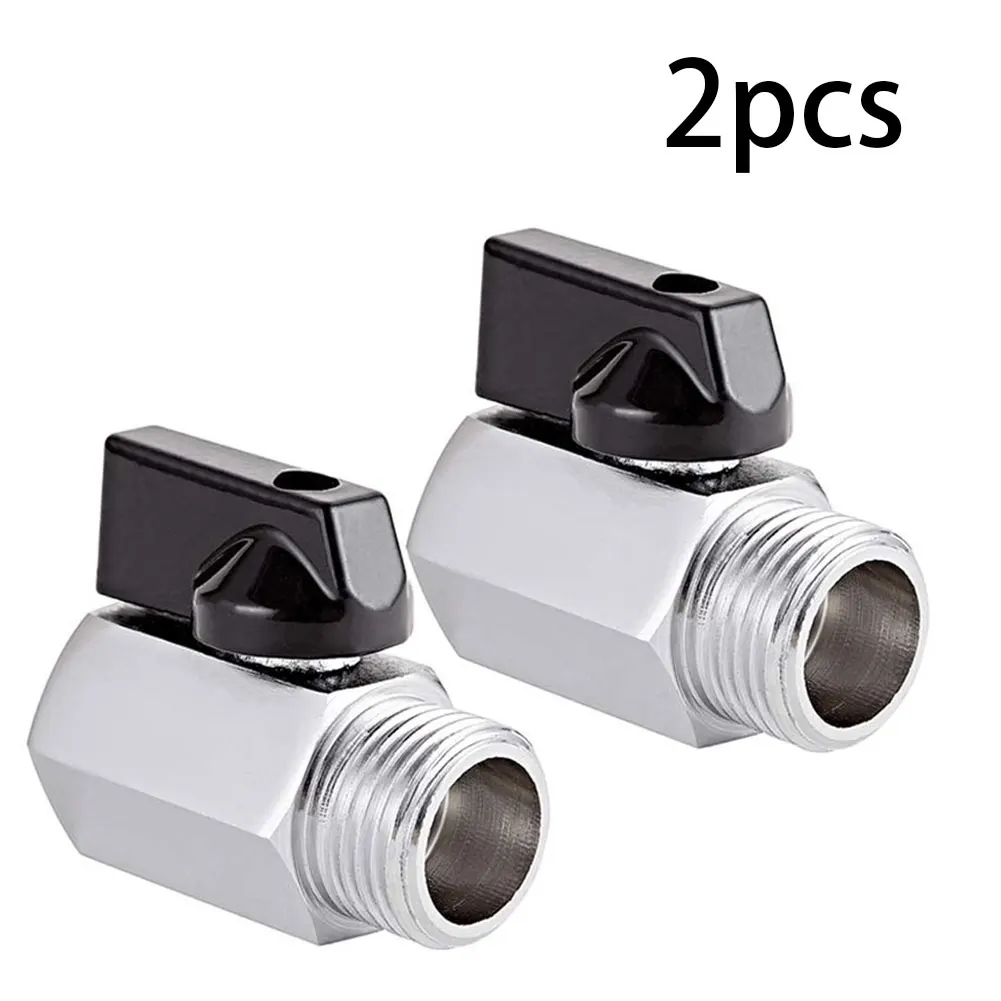 

2PCS New Mini Ball Valve Brass 1/2inch NPT Female Male Thread with Aluminium Switch Handle for Air Liquid Water Shut Off Valves