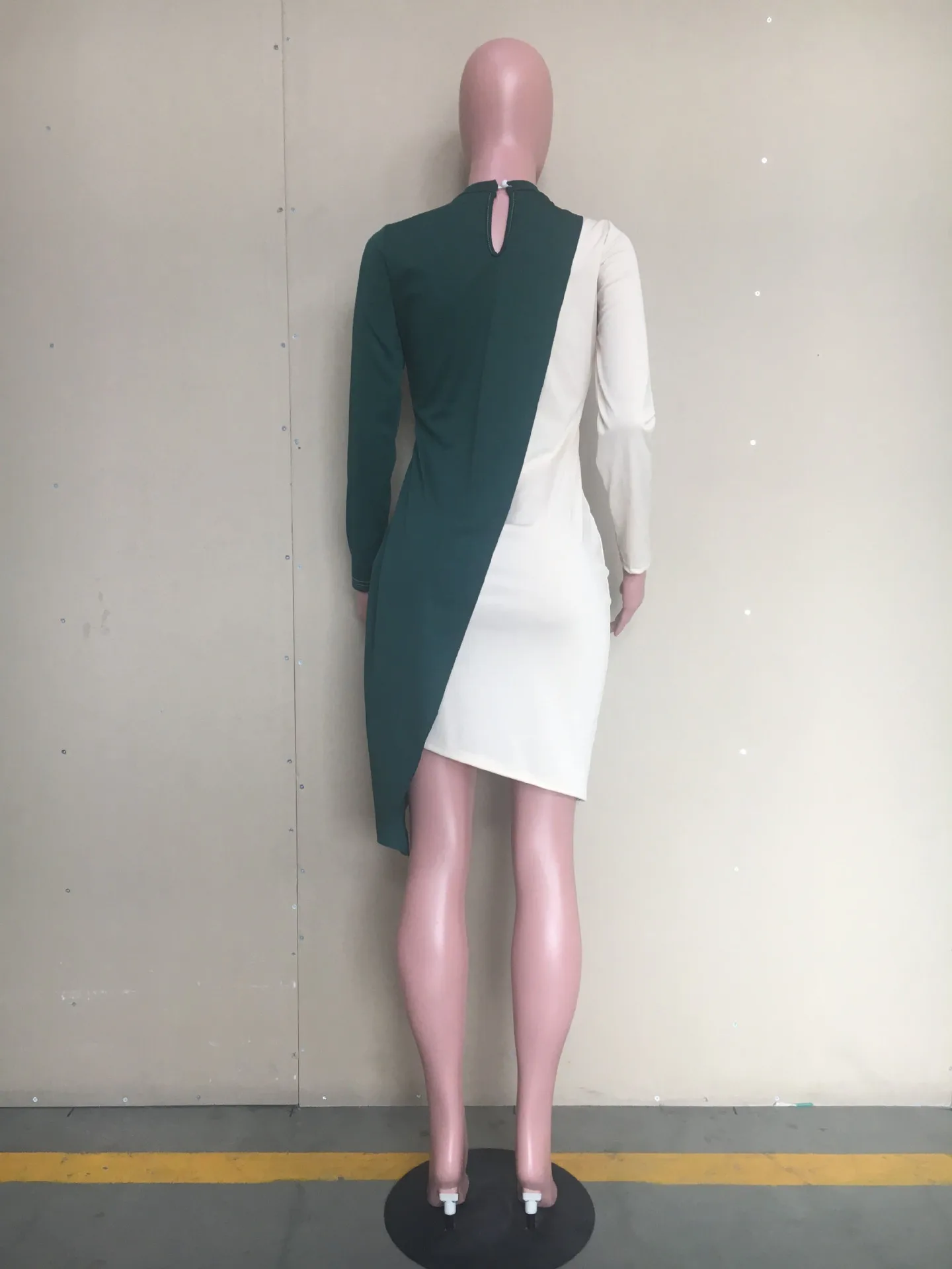 

HAOOHU 2019 Autumn Design Office Lady Women Dress 2 Color Style O-neck Full Sleeve Ladies Midi Dress