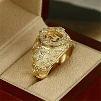 fashion men rings alloy royal crown gold color wedding engagement bands christmas gift for men jewelry accessories