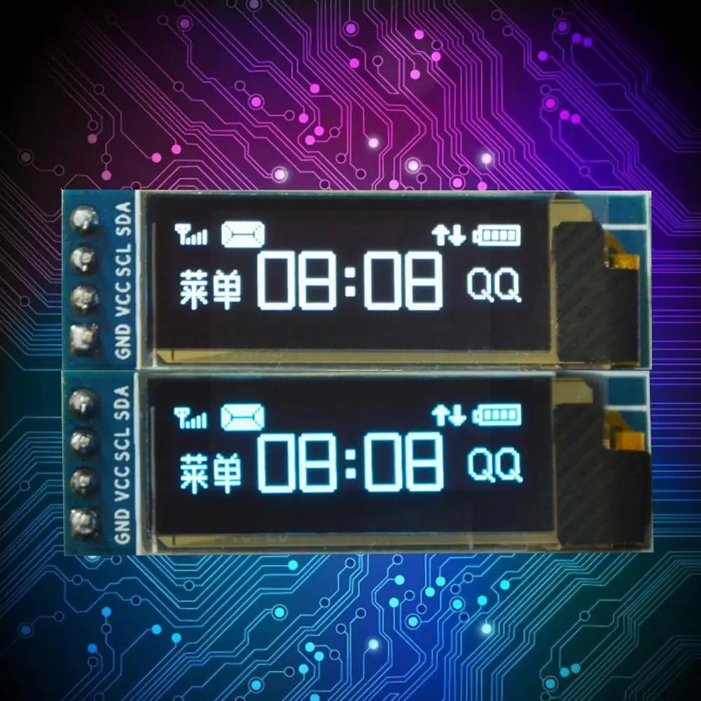 

Новинка, 1 шт., Ic I2c, 0,91 дюймовый Oled-дисплей, модуль 128x32, синий Oled ЖК-модуль 3,3 В, 5 В, для детской модели 2021, Q3s3