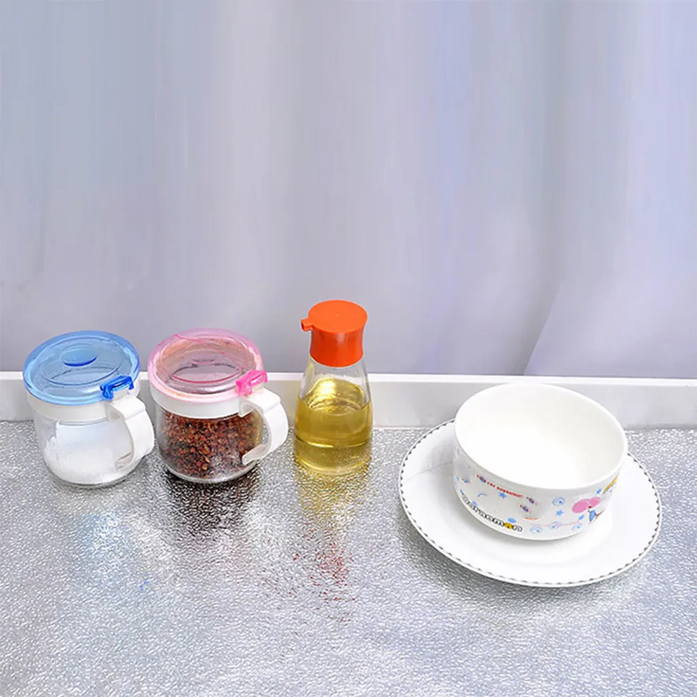 40*100cm Kitchen Oil-proof Stickers Waterproof Aluminum Foil Stove Cabinet Self Adhesive Wall Sticker Wallpaper 20MAR3 | Дом и сад