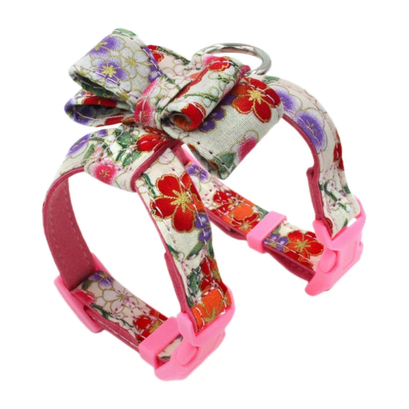 Японский Стиль печатных сундук для собак ремень хлопчатобумажной ткани с бантом