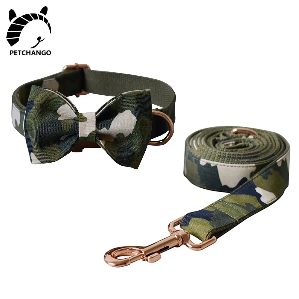 

Хлопковый собачий ошейник со съемным галстуком-бабочкой для маленьких средних и больших собак, камуфляжный джинсовый собачий ошейник с пов...