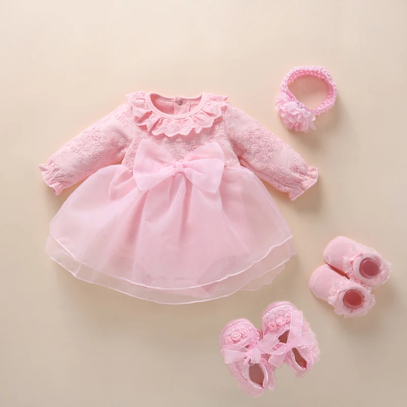 Vestido de algodão para meninas recém-nascidas, roupas e vestidos para bebês de 0 a 6 meses, batismo, estilo princesa, 2019