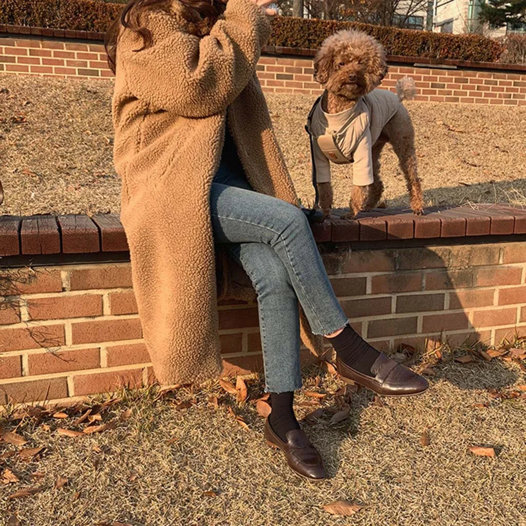 Женская шерстяная длинная куртка пальто из искусственного меха 2019 зимнее