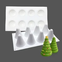 8 hole christmas tree silicone cake mold 3d cupcake jelly pudding cookie muffin soap mould diy moule baking tools
